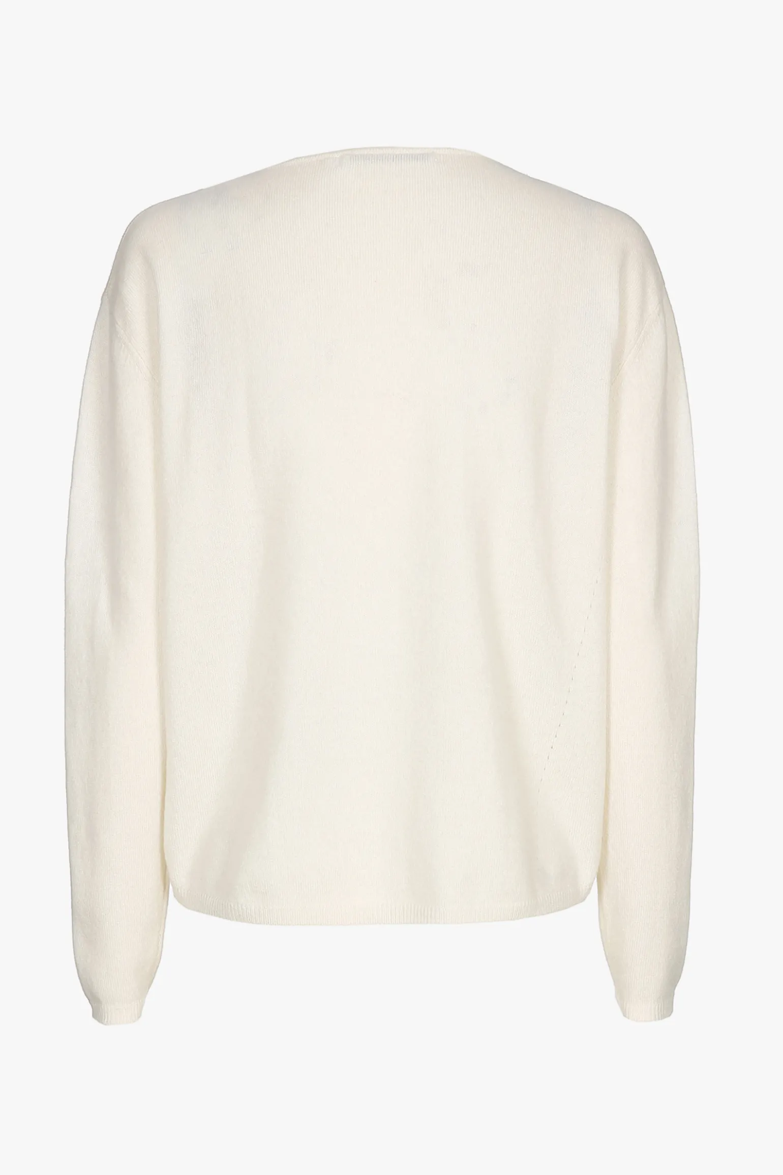Weißer Cashmere Pullover mit Rundhalsausschnitt