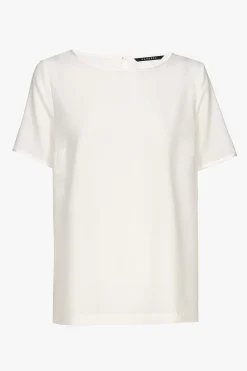 Weißes Kurzarm-T-Shirt aus Seide