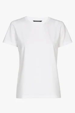 Weißes T-Shirt mit Rundhalsausschnitt und kurzen Ärmeln